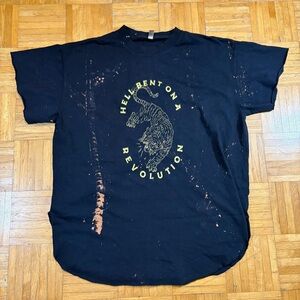 Pebby Forevee Hell Bent On A Revolution Bleached Side Slit Shirt